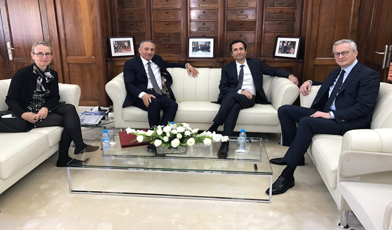 Rencontre entre M. Mohammed BENCHAABOUN et M. Moulay Hafid ELALAMY  avec M. Bruno LE MAIRE, Ministre français de l’Economie et des Finances