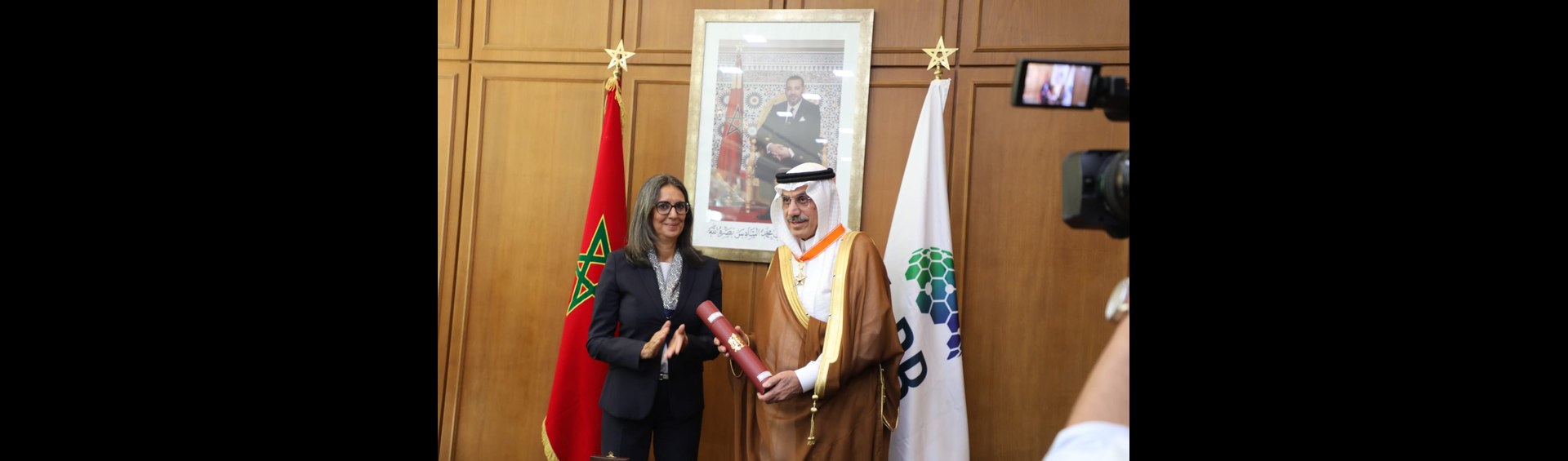 Ceremony to award the Order of Ouissam Alaouite (Rank of Commander) to Dr. Muhammad Sulaiman Al Jasser, President of the Islamic Development Bank Group.