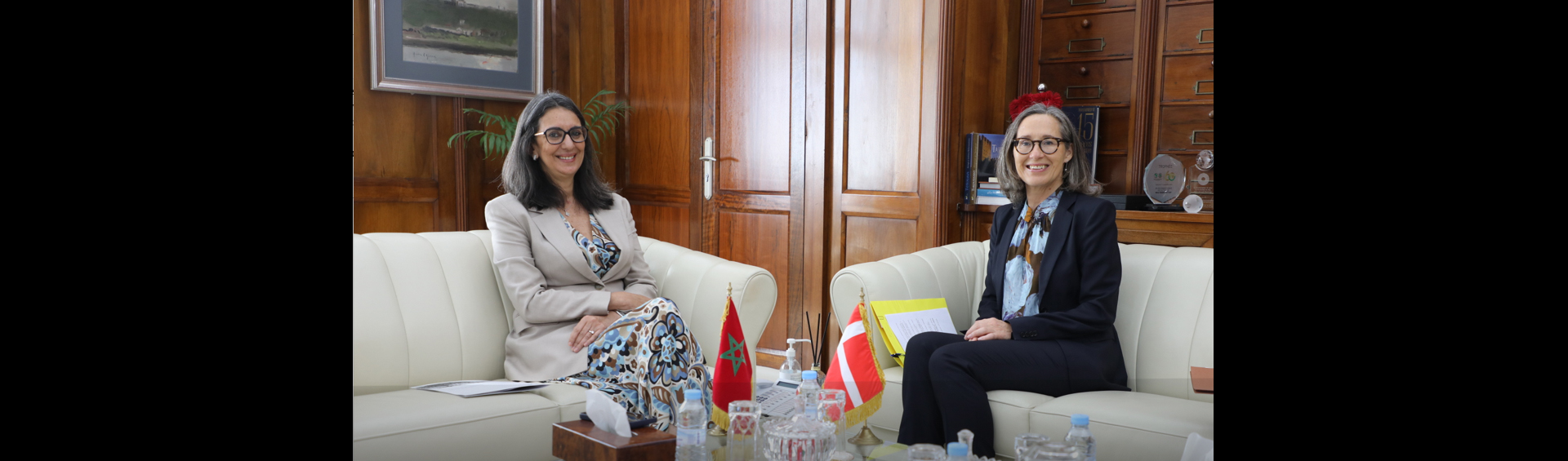 Rencontre de Madame la Ministre avec Madame Berit BASSE, Ambassadrice extraordinaire et plénipotentiaire du Royaume du Danemark au Maroc 