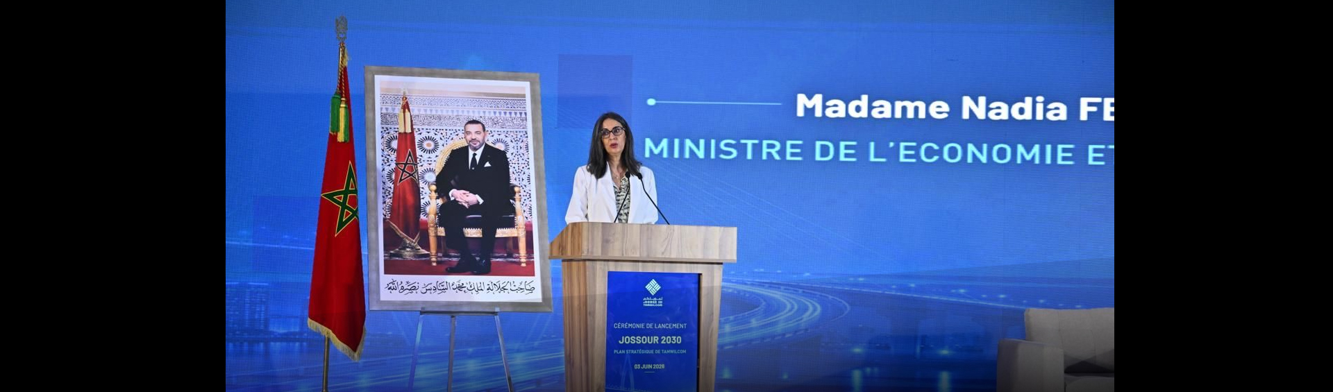 Mme Nadia FETTAH préside la cérémonie de lancement du plan stratégique « JOSSOUR 2030 » de TAMWILCOM