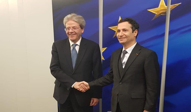 Meeting of Mr. BENCHAABOUN with Mr. Paolo GENTILONI, European Commissioner for Economic and Financial Affairs, Taxation and Customs